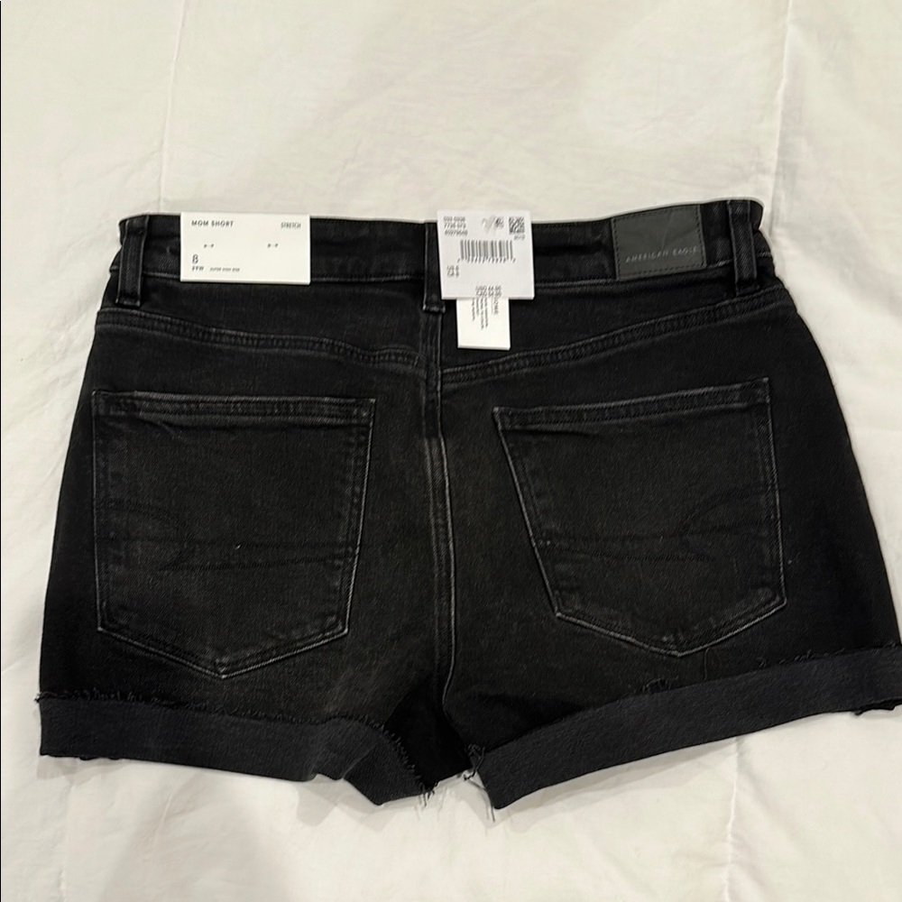American Eagle Outfitters Black Jean Shorts Distressed Denim